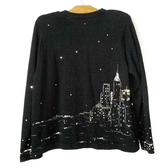 Design Options sequin embroidery skyline cardigan - Picture 2 of 8